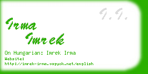 irma imrek business card